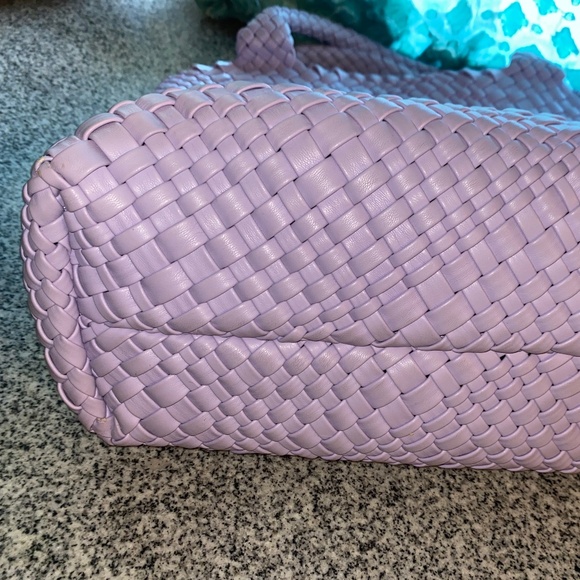 Mini Woven Faux Leather Tote - Picture 7 of 9